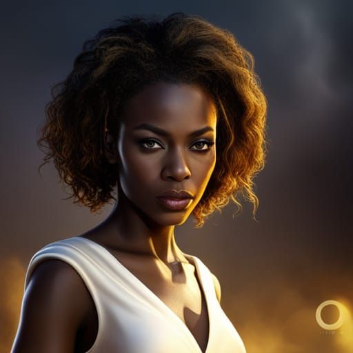 Powerful Black Witch in Golden Gown