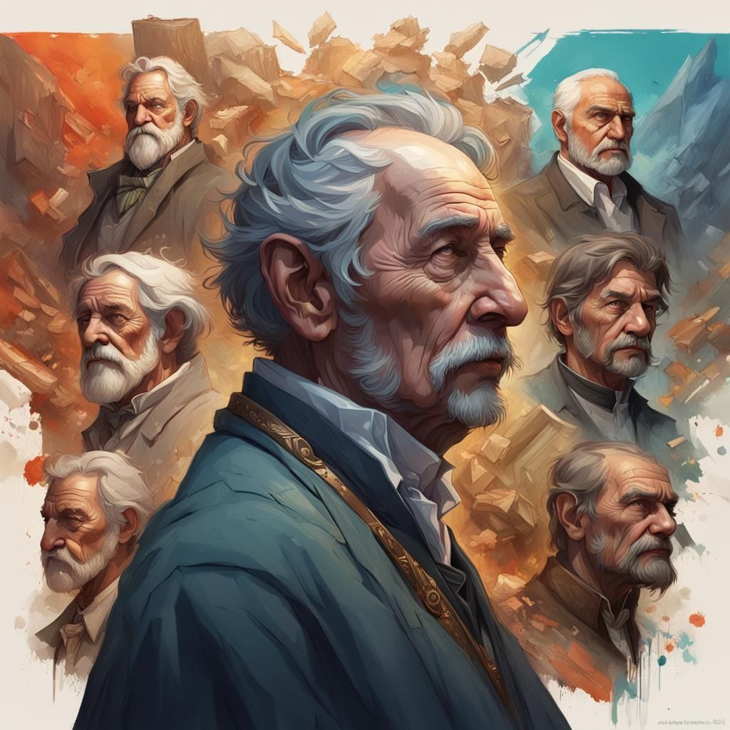 Sharing Wisdom: Portrait in Artstation Style