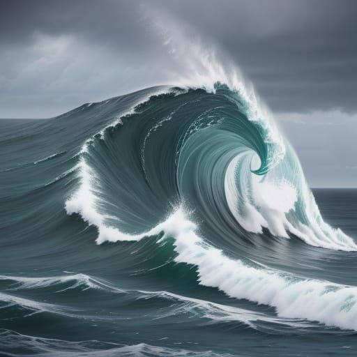 Stormy Ocean Concept Art in Cinematic Style