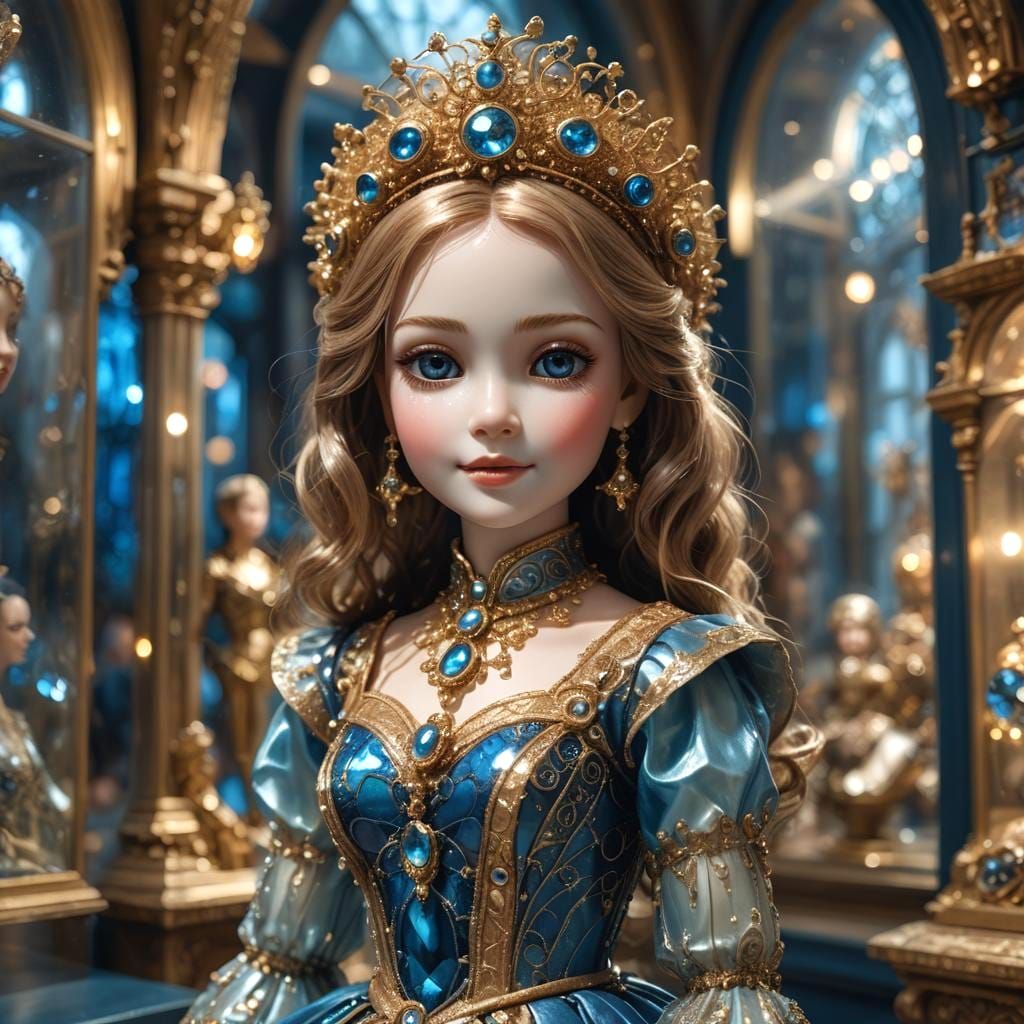 Glossy Doll with Beautiful Smile: Digital Art