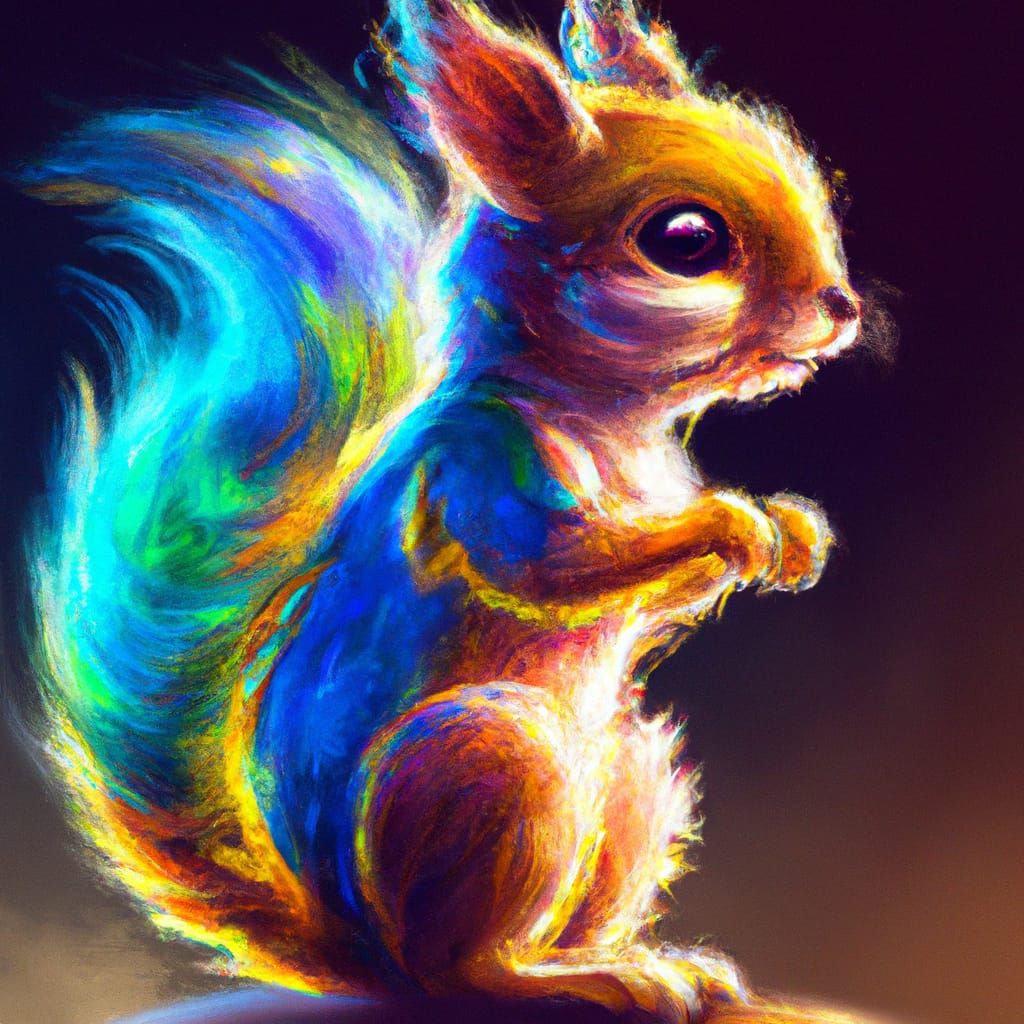 Chibi Squirrel Portrait in Digital Art Style