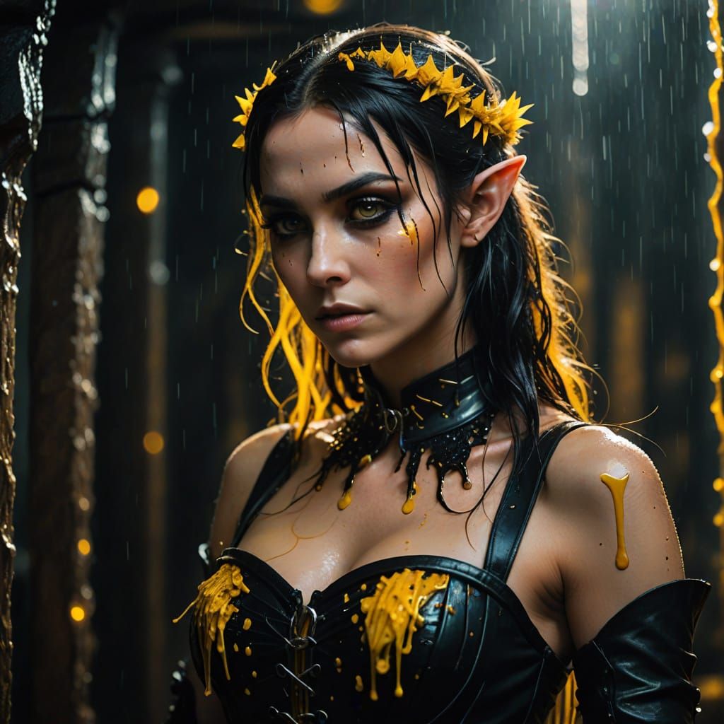 Gorgeous Fantasy Elf in Honey Bath
