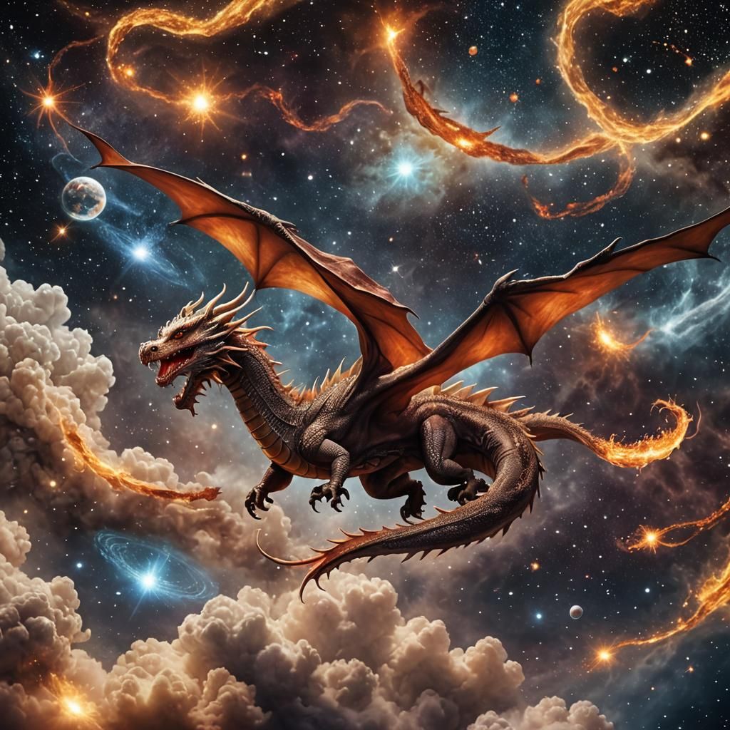 Dragon Soaring Through the Universe
