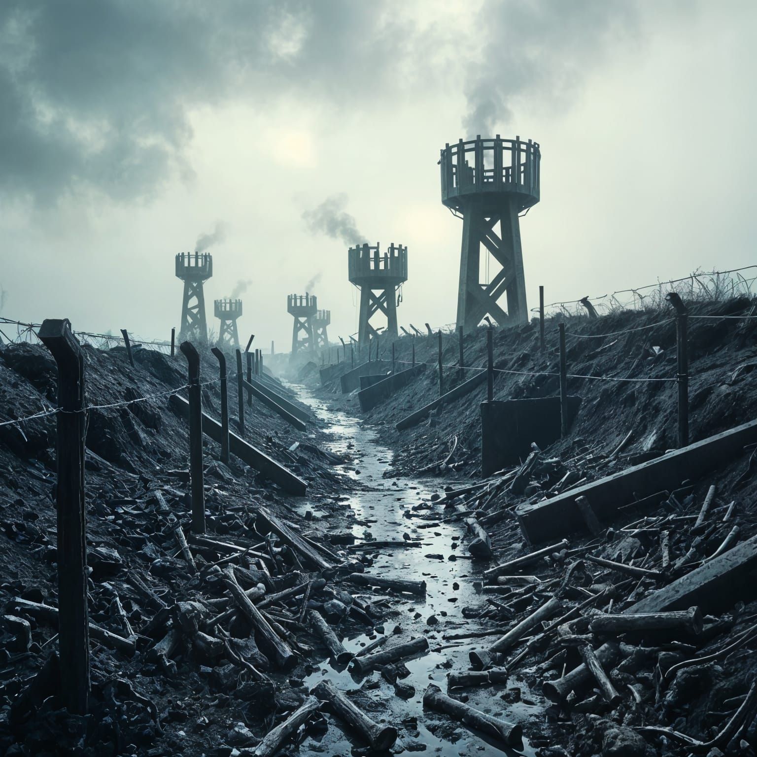 Surreal War Trenches Reveal Dark, Twisted Eldritch Landscape