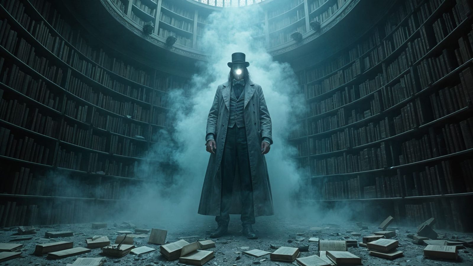 Ghostly Apparition in Library Confrontation