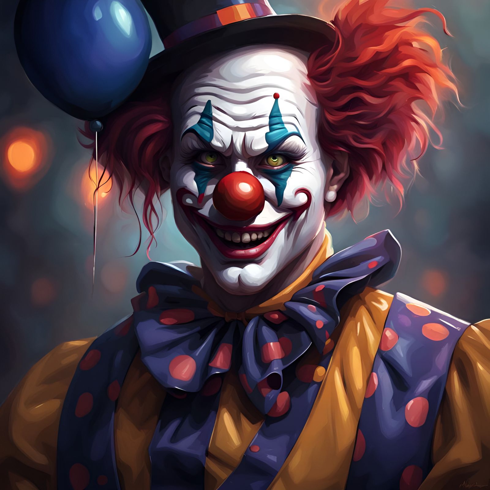 Halloween Clown Portrait, Trending on Artstation