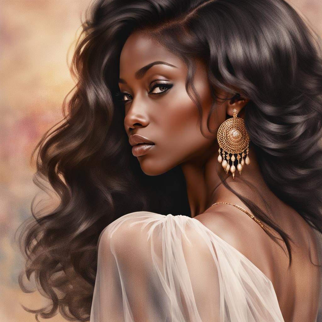 Elegant Portrait of a Beautiful Black Woman