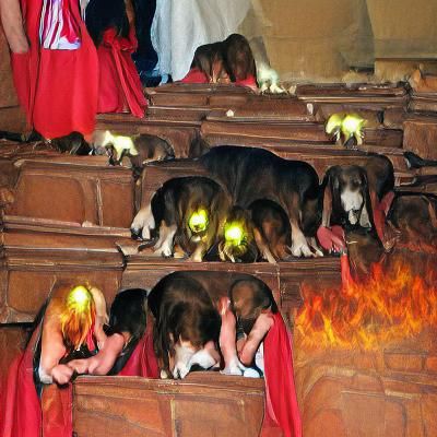 Hell Hounds Praying Against Holy Beams