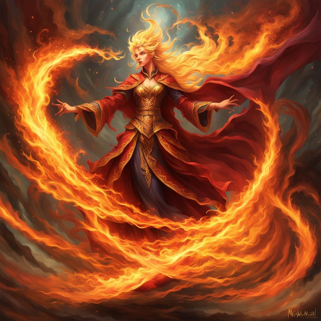Majestic Mage Conjuring a Vortex of Magic