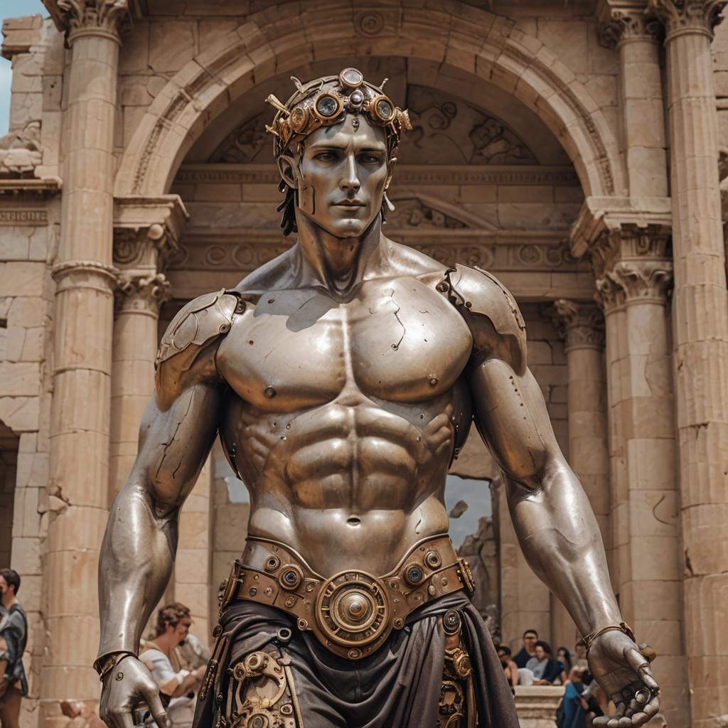 Android as living statue 25