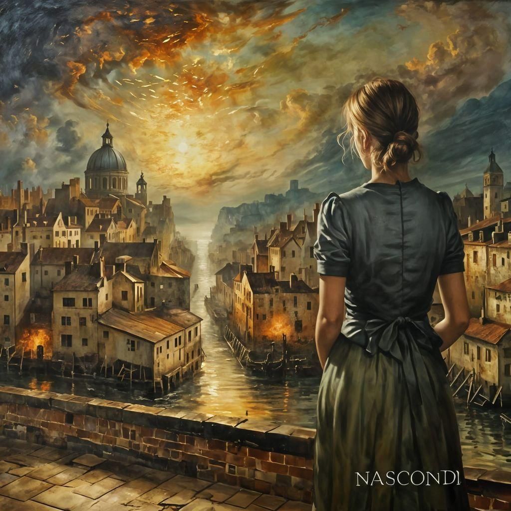 Sunset Oil Painting in William Turner Style