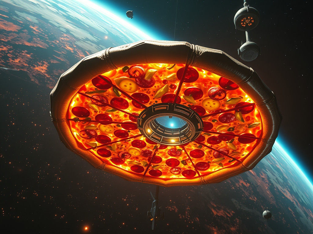 Pizza Space Station in Deep Space