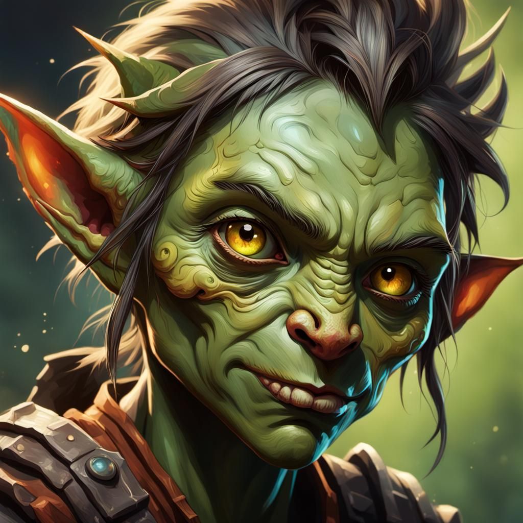 Detailed Female Goblin Concept Art in Hyperrealism
