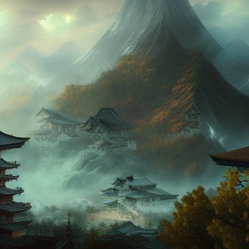 Fantastical Japan Concept Art in Deep Color