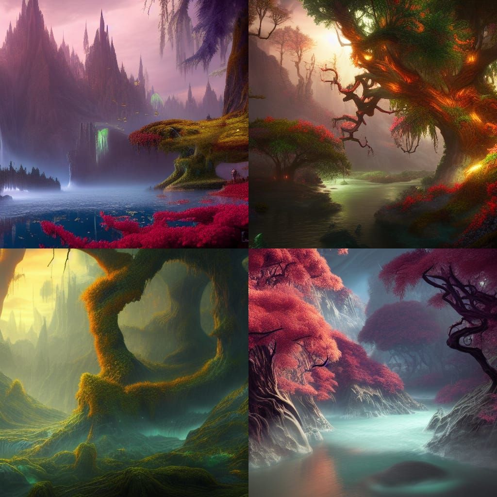 Fantastical Nature Scene in Detailed Matte Painting