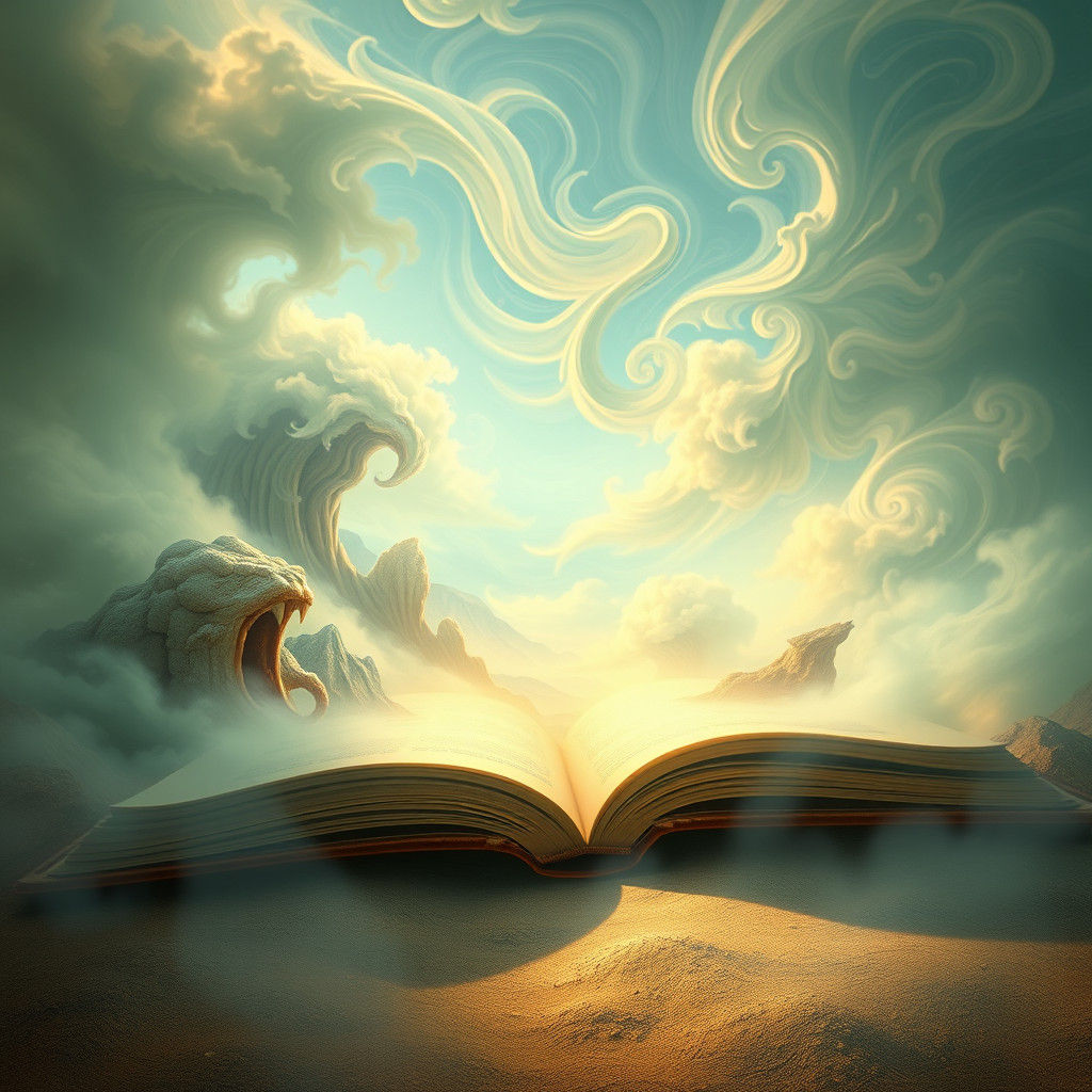 Fantasy Landscape Unfolds Within Ancient Book