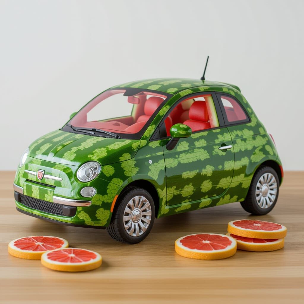 Edible Watermelon Car Sculpture