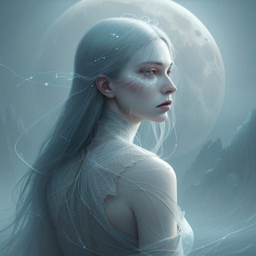 Ethereal Dreamscape with Shattered Mirrors and Celestial Lig...