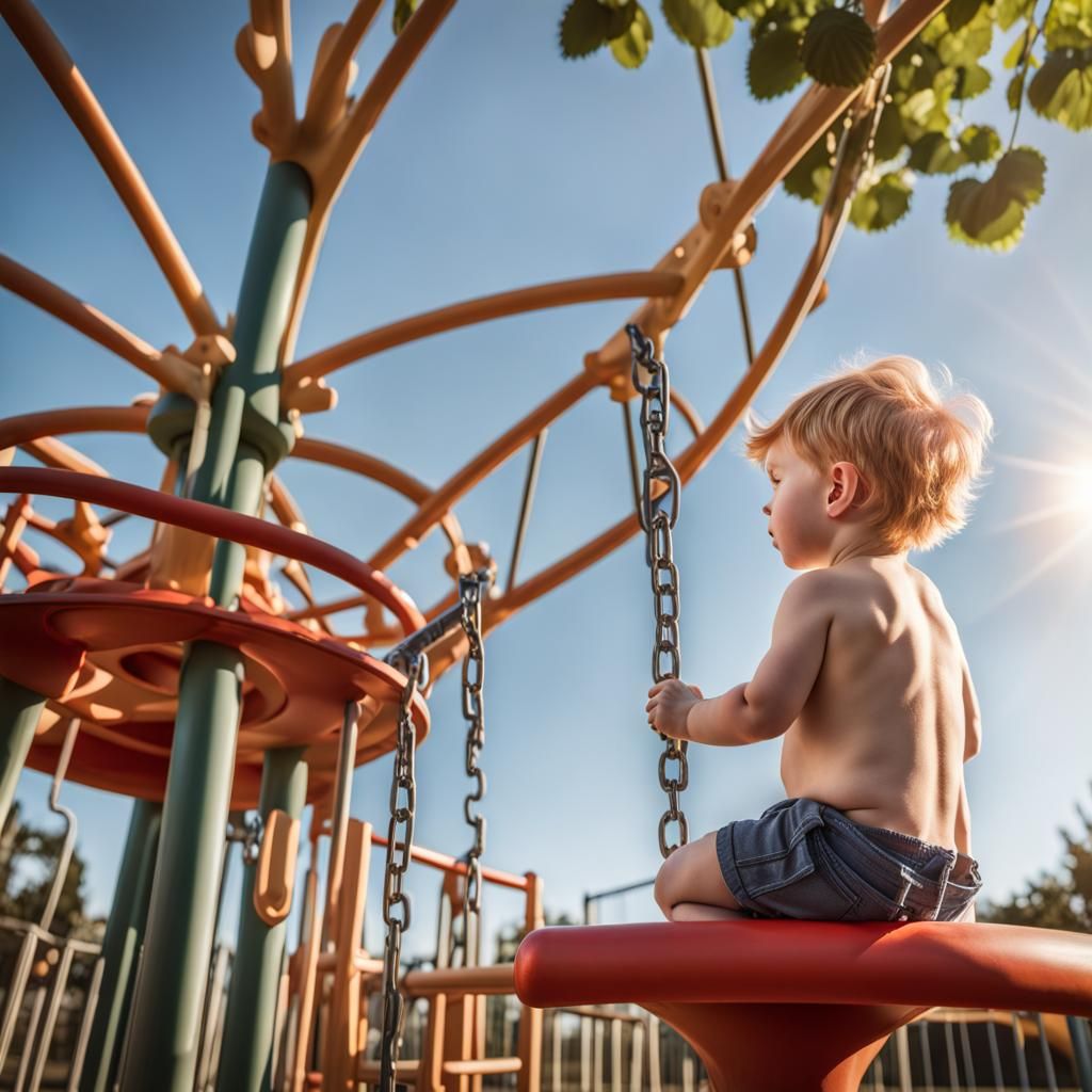 Toddler on Playground: Detailed Photography