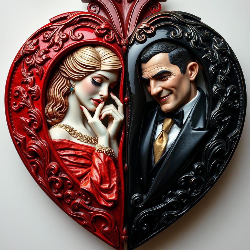 Ornate Fantasy Heart: Love and Desire in Opulent Style