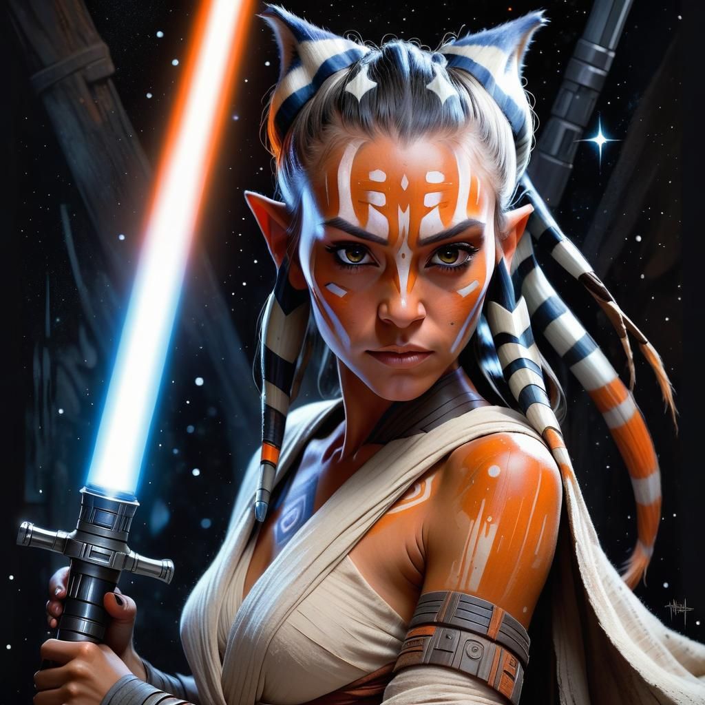 Ahsoka Tano Lightsaber Fantasy Art