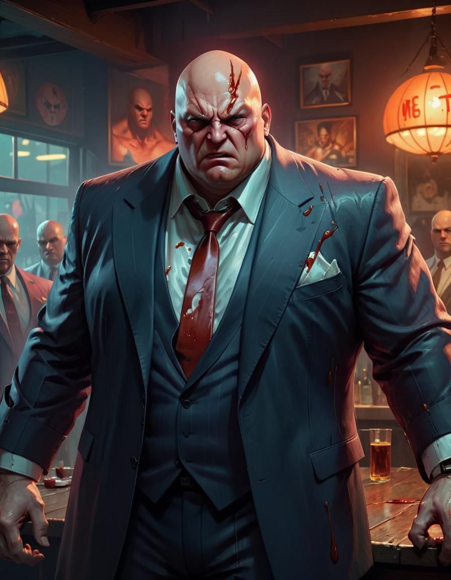 Kingpin: Angry Portrait in Hyperdetailed Style