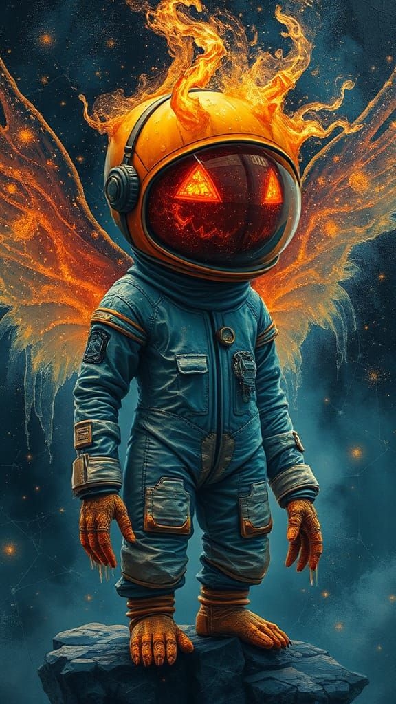 Glaze Resin Pumpkin Creature in Miki Asai Style