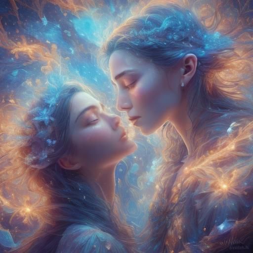 Two Souls Merging in Cosmic Affection