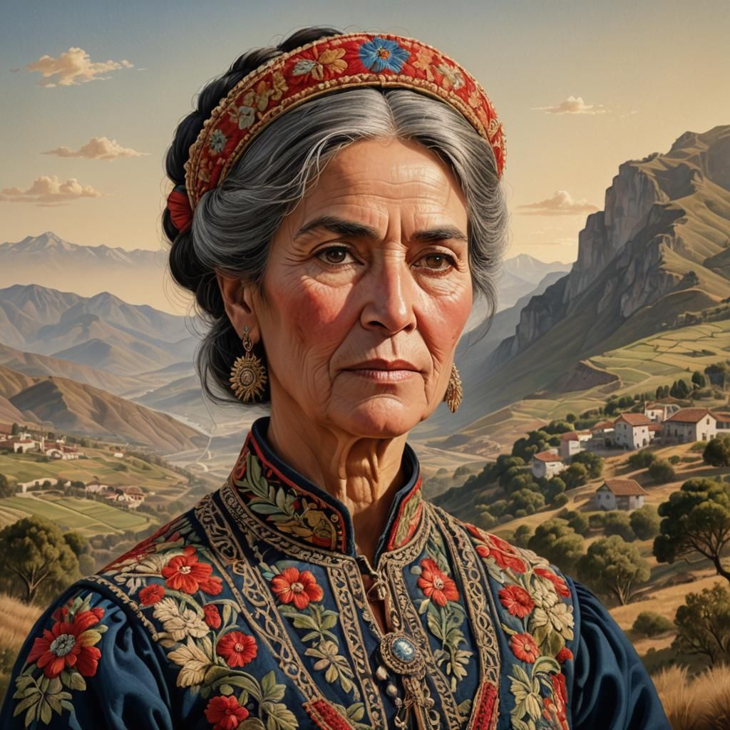 Chilean Woman Portrait in the Style of Goya