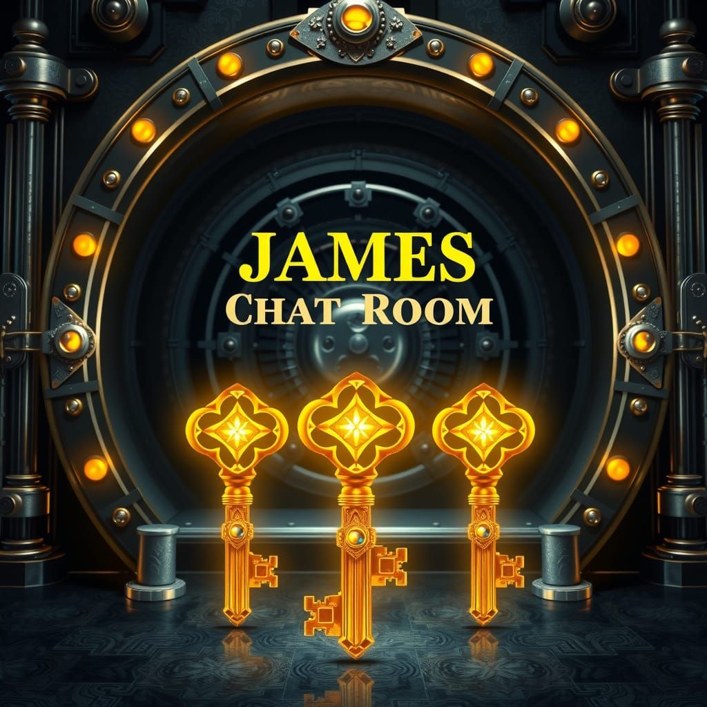 Golden Keys Before Vault in Art Deco Style