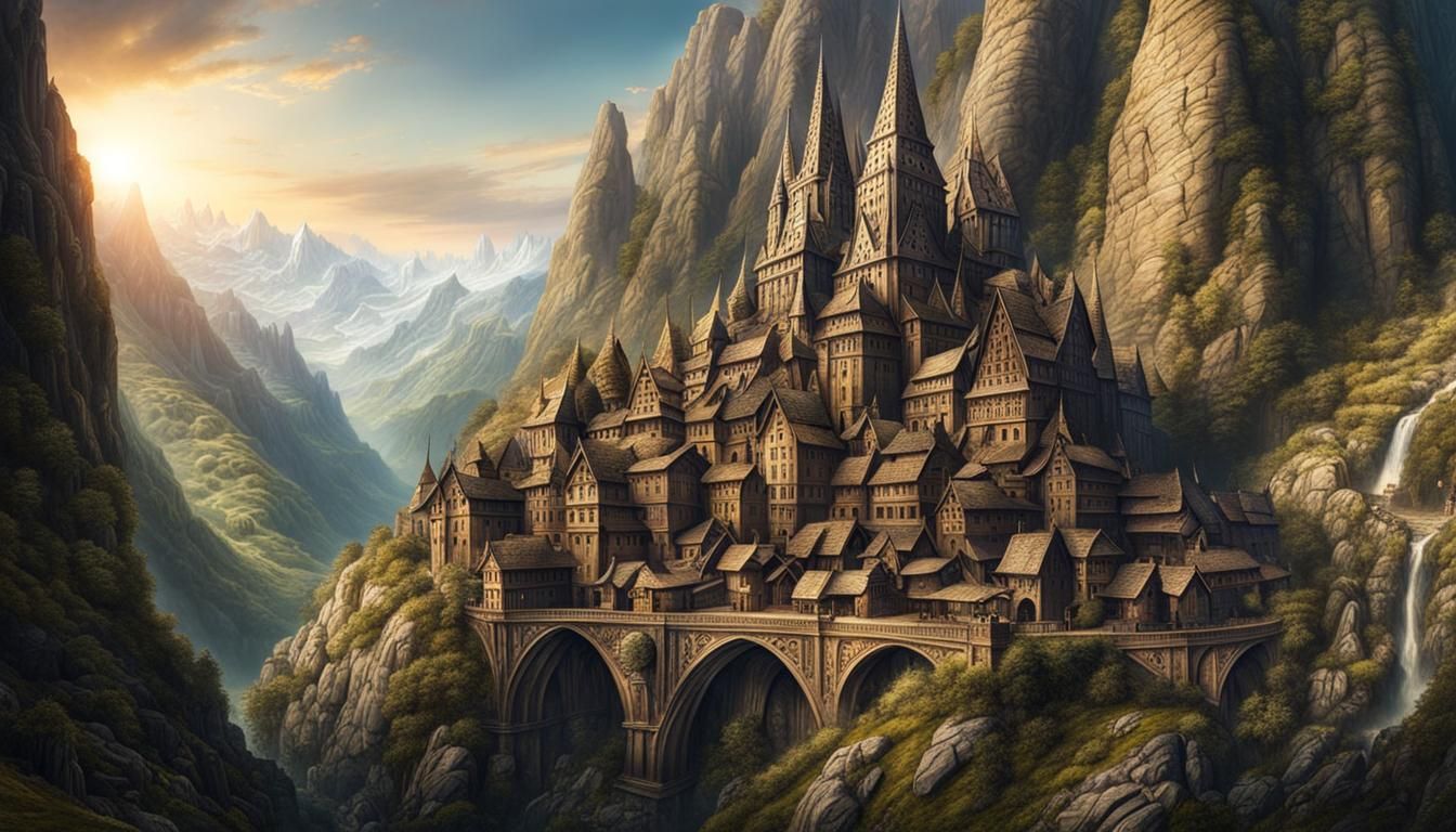 Dwarf City Carved into Mountain Valley