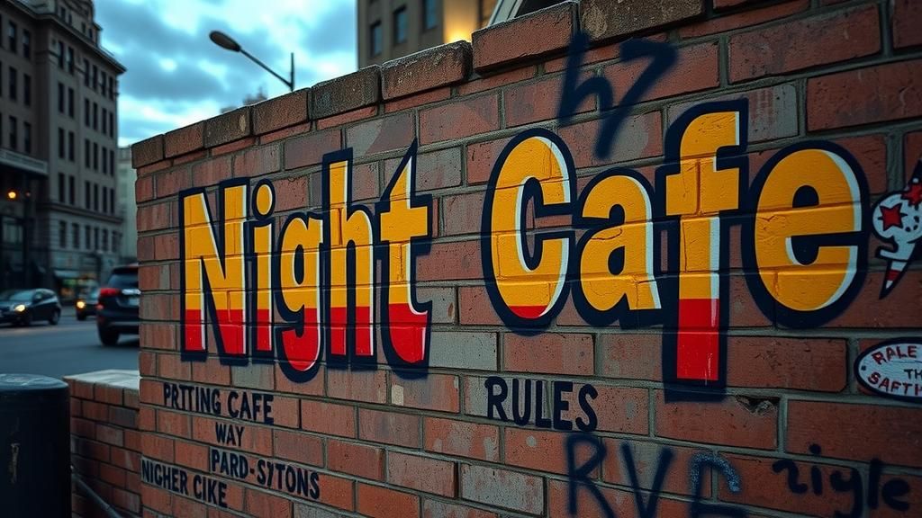 Urban Mural on Brick Wall in Banksy Style