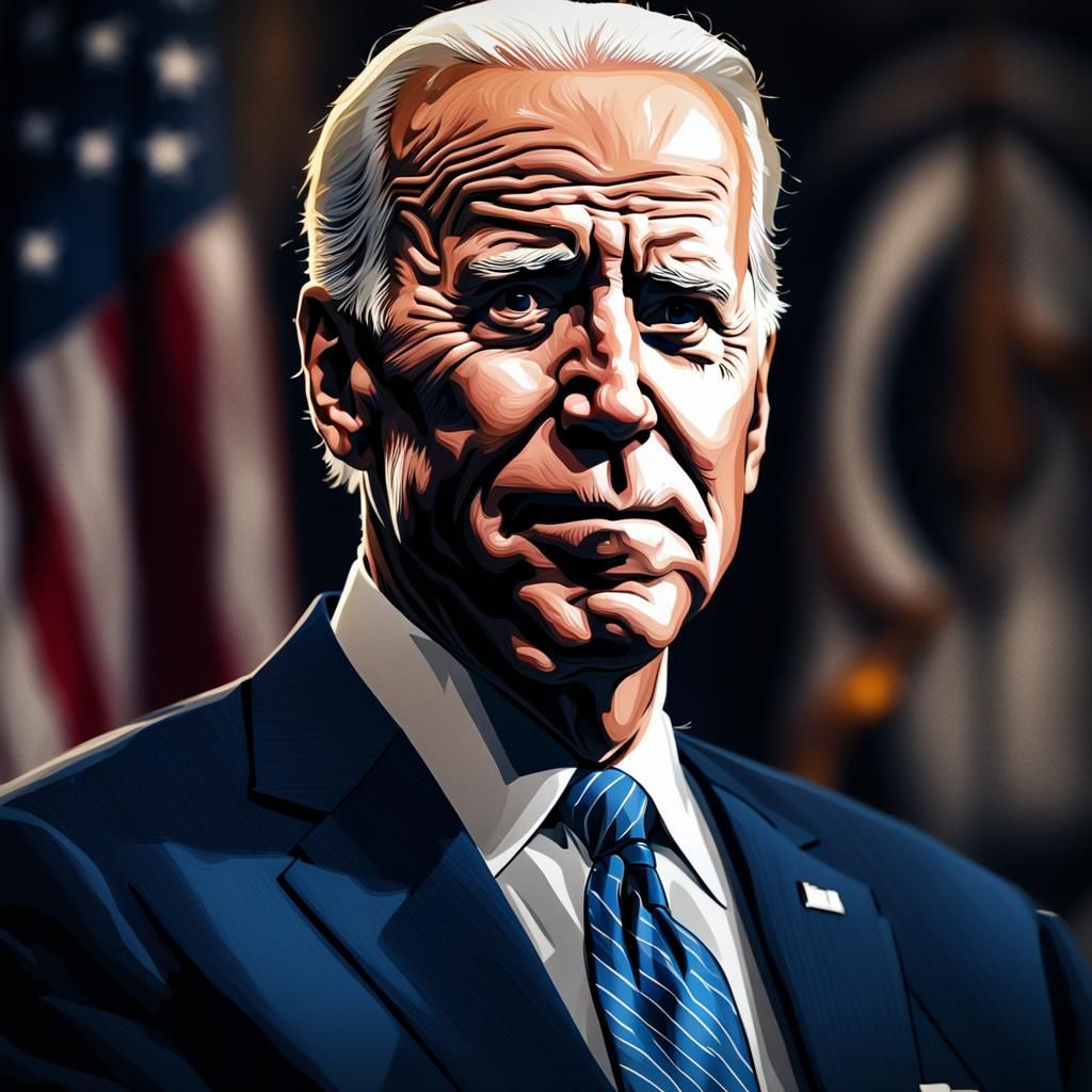 Hyperrealistic Portrait of President Biden in High Definitio...
