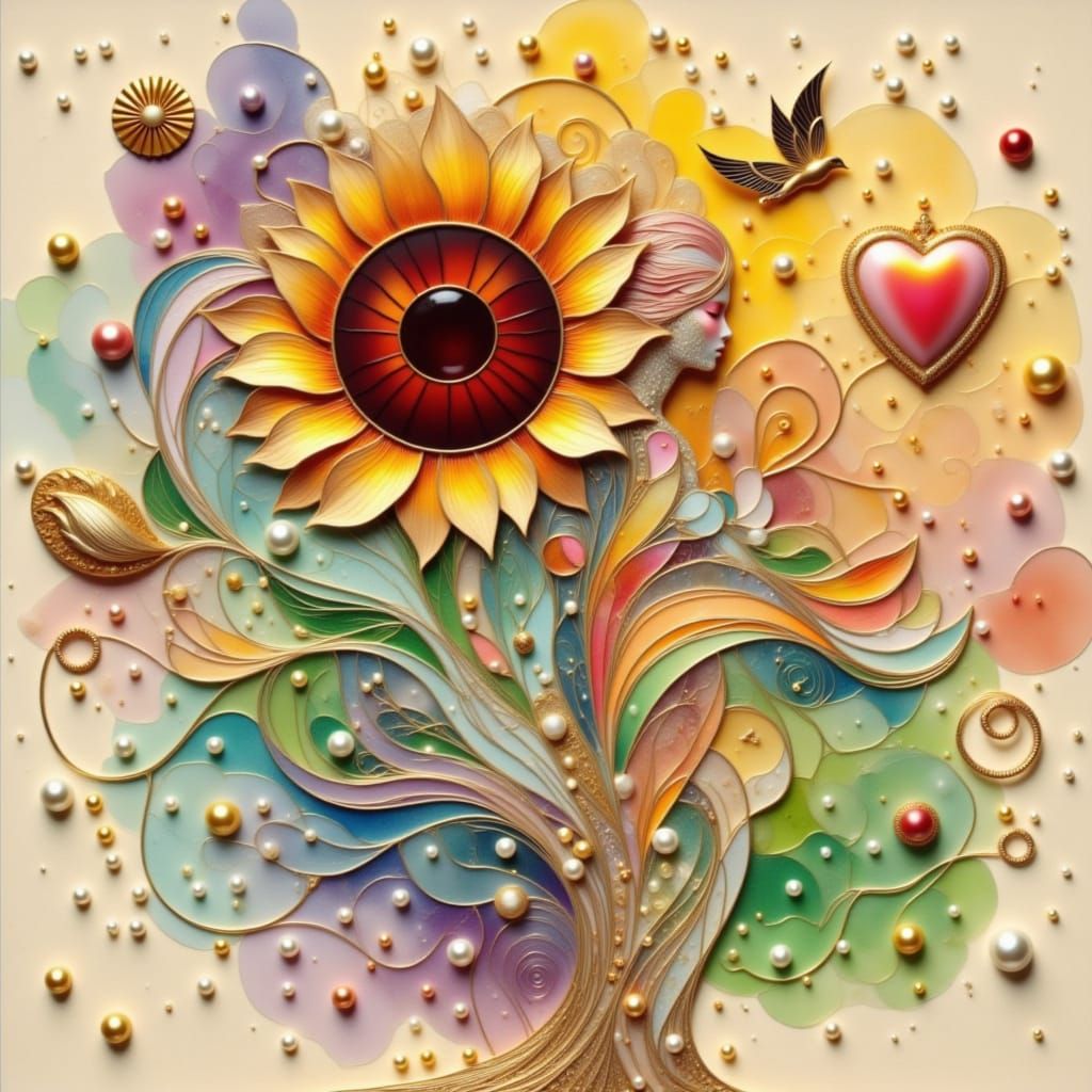 Surreal Goddess of the Ocean in Iridescent Hues