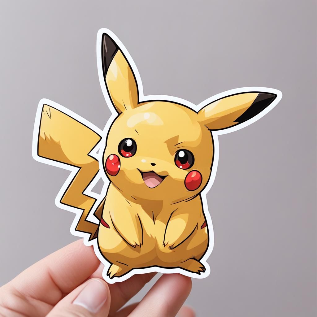 Cute Pikachu Sticker Design