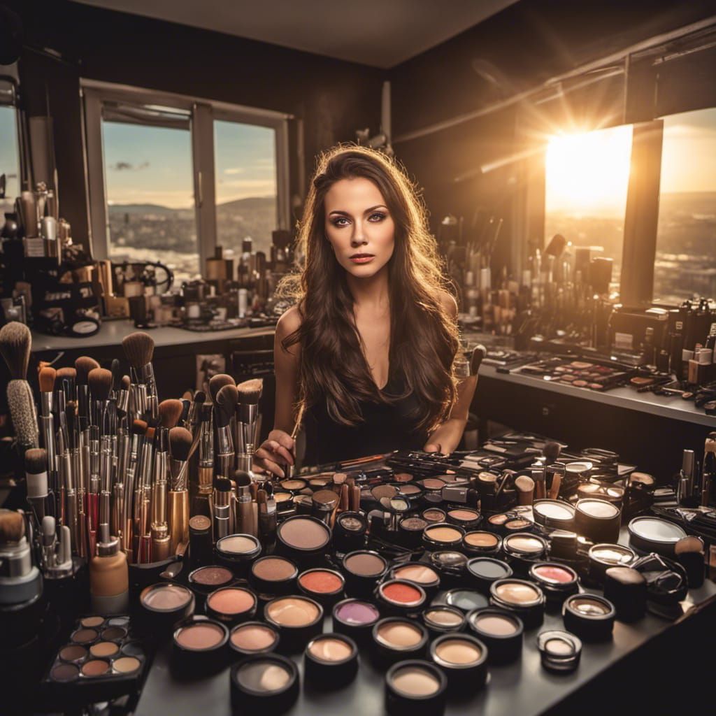 Silhouette of Makeup Artist at Sunset