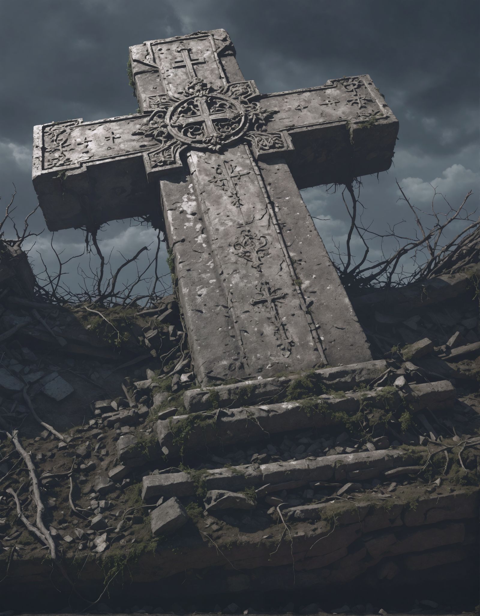 Decayed Christian Cross: A Symbol of Forgotten Faith