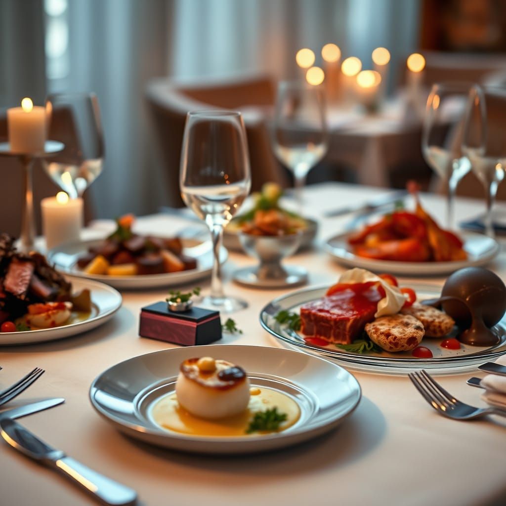 Luxurious Michelin Star Gourmet Food Still Life