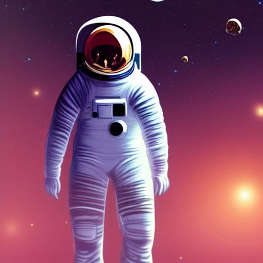 Lonely Astronaut in Deep Space Fantasy Universe