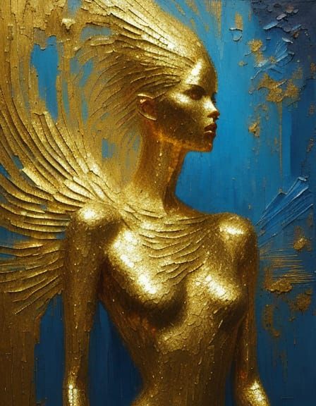 Glitching, abstract vector fractal portrait