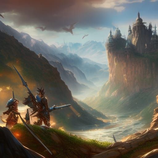 Detailed Isekai Army Matte Painting in 8K