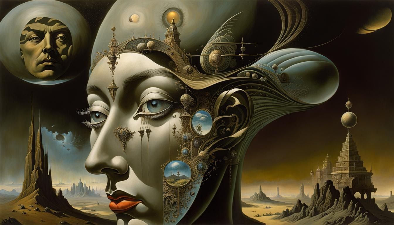 Surrealist Fusion Inspired by Dalí and Beksiński