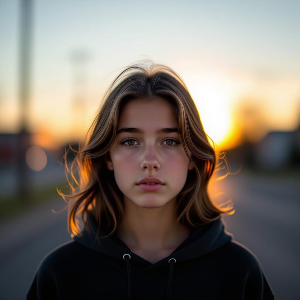Teenager's Lonely Gaze Captured in HDR Photo