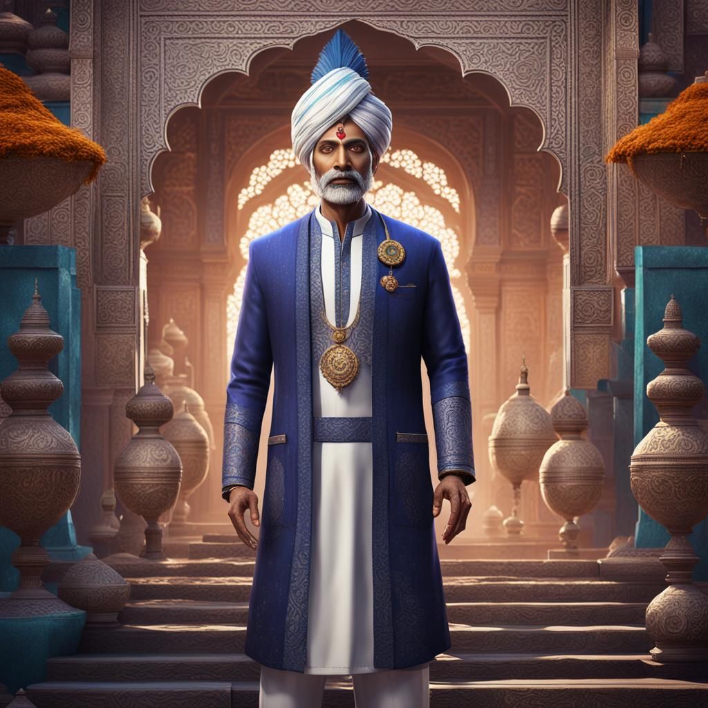 Indian Doctor in Salwar Suit: Detailed Matte Painting