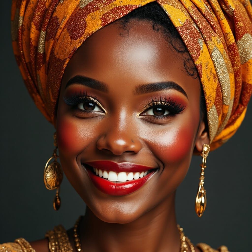 African Queen Portrait in Vogue Photography Style