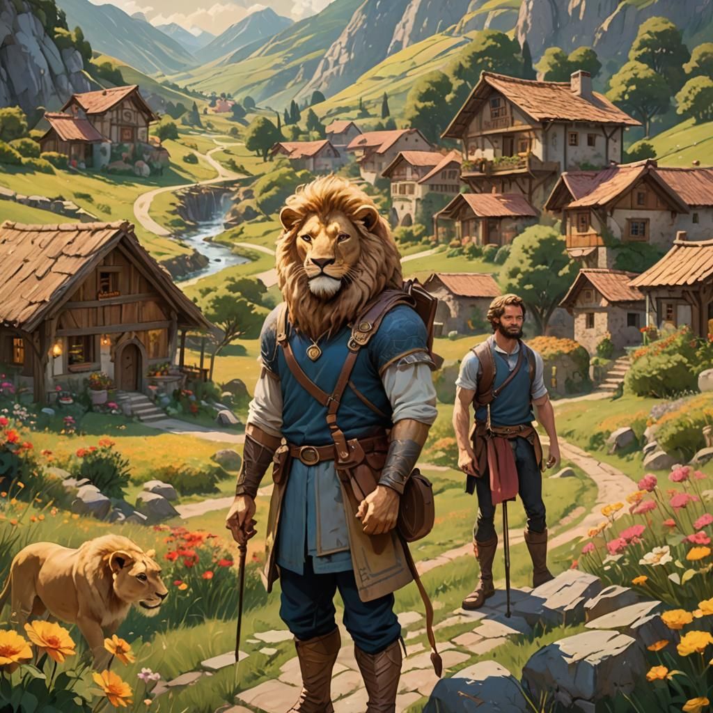 Aries and Jason Prepare for Adventure in Fantasy Village