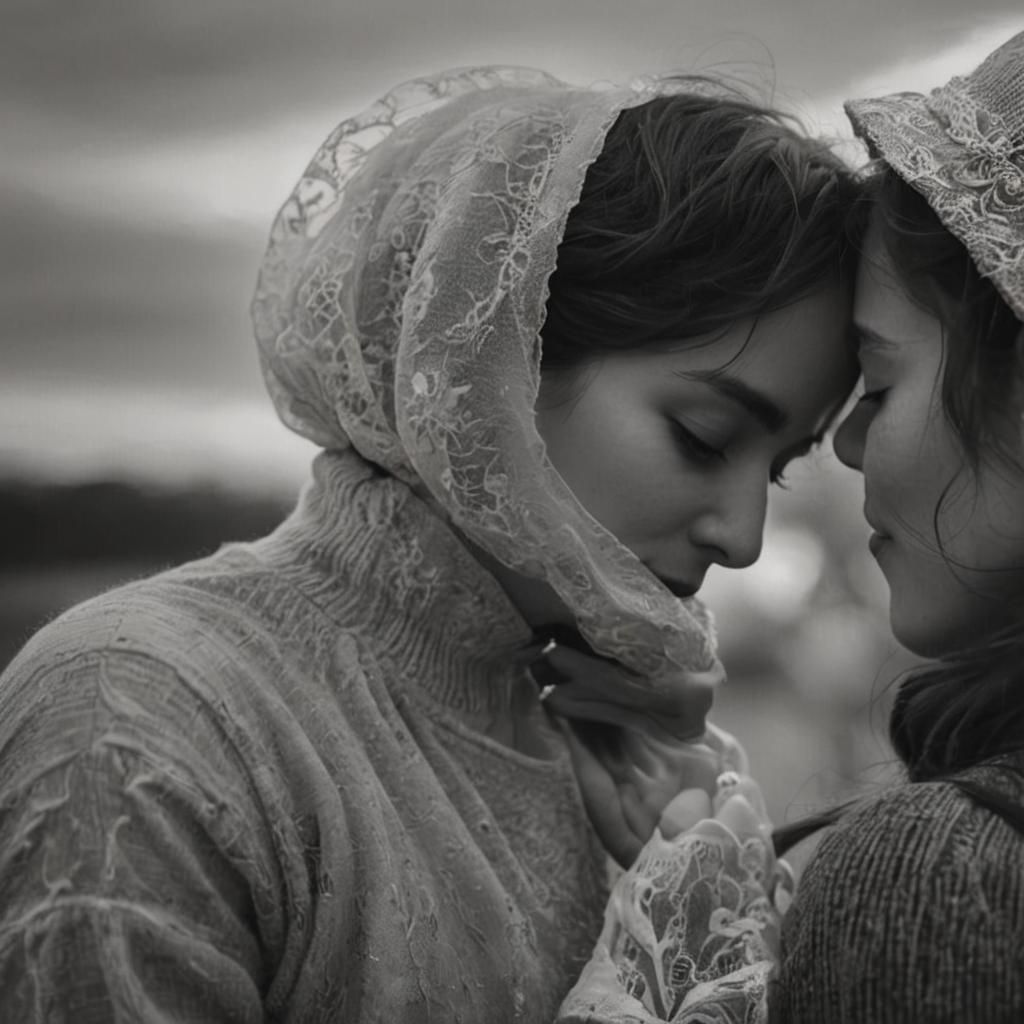 Romantic Kiss in Golden Light: An Intimate Moment