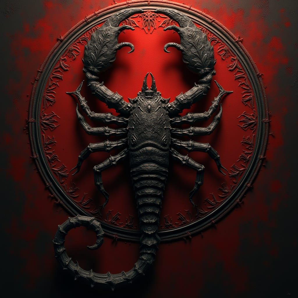 High Detail Scorpio Symbol Digital Art