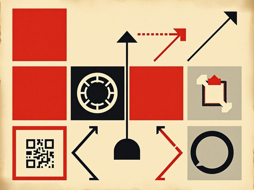 Geometric Abstraction in Constructivist Poster Style