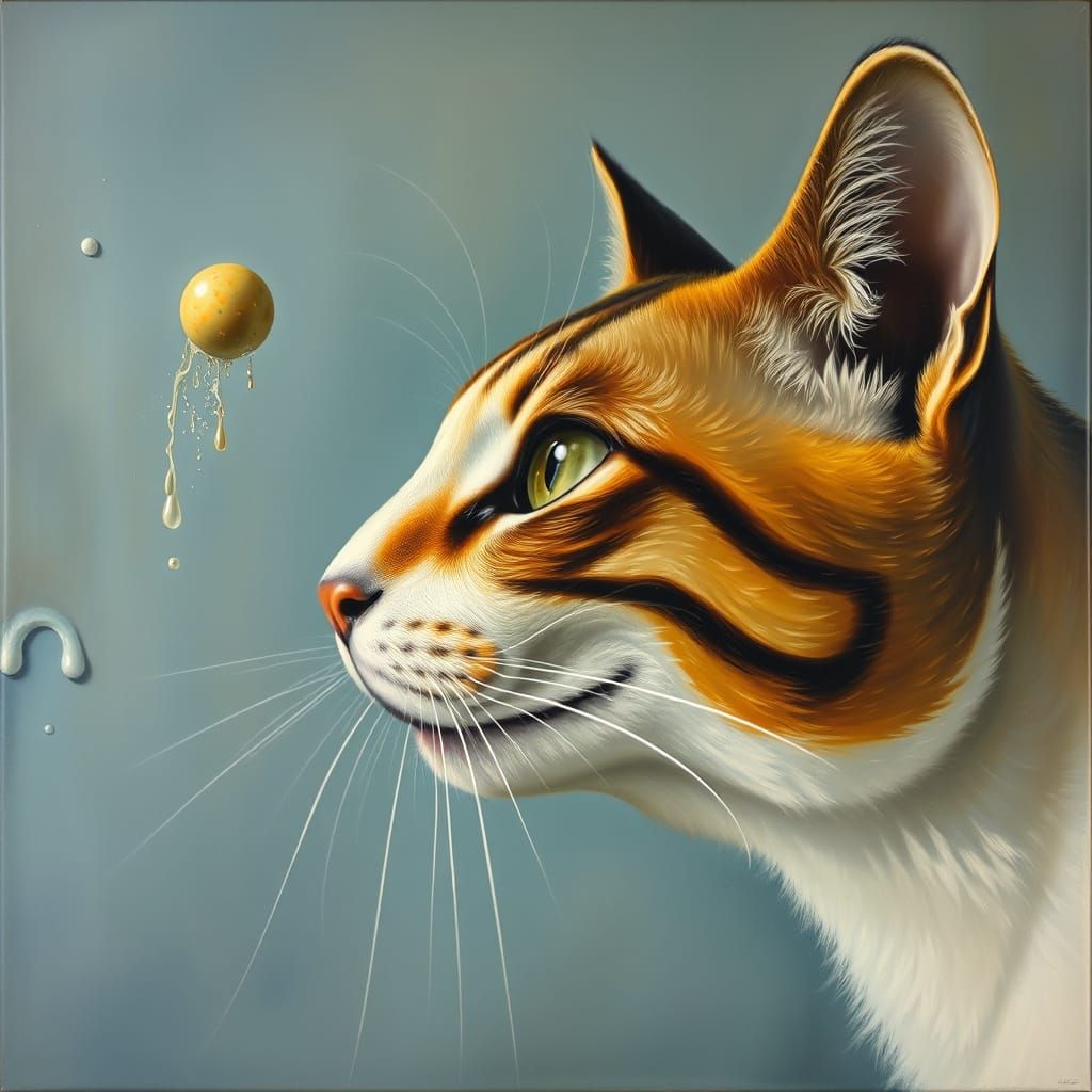 Surreal Cat-Fish Fusion in Dali Style